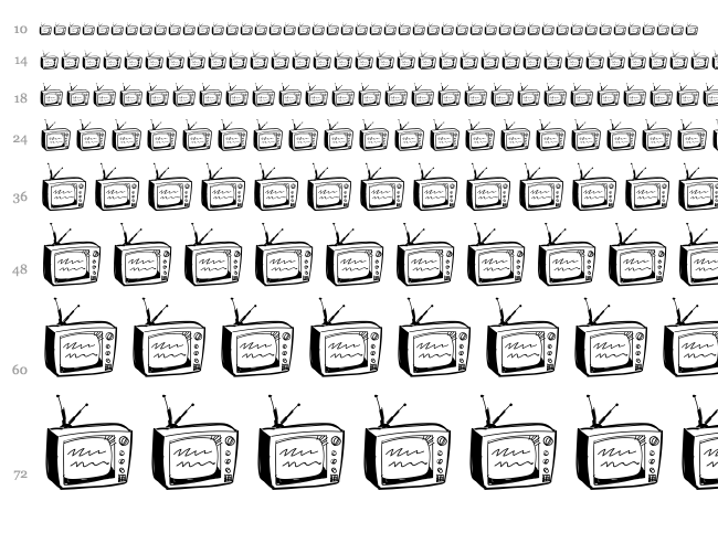 Old N New Media font waterfall